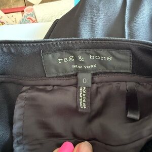 Rag & Bone Midnight Black Satin Trousers